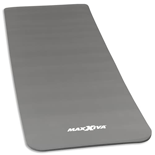 MAXXIVA Gymnastikmatte Grau Fitnessmatte Yogamatte 190x60x1,5 cm schadstofffrei inklusive Tragegurt