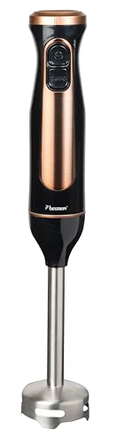 Bestron Stabmixer, Pürierstab mit 2 Geschwindigkeitsstufen & ergonomischer Handgriff, inkl. Turbofunktion mit mehr als 14.000/rpm, Staab abnehmbar, Material: Edelstahl, Farbe: Kupfer/Schwarz