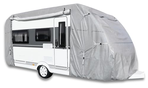 Nava Group, Wohnwagen Abdeckplane, Hochwertige Wohnmobil Schutzhülle, Abdeckplane Wohnwagen schützt vor Staub und Nässe, Wohnwagen Schutzdach, Abdeckungen in vielen Größen, 350-380 cm