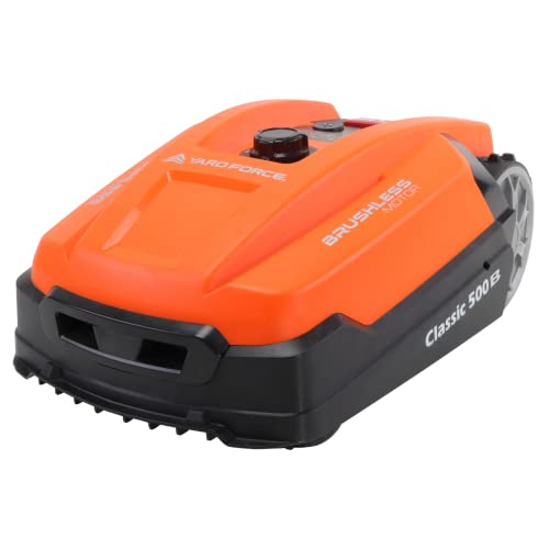 YARD FORCE Mähroboter Classic 500B bis zu 500 qm -- Selbstfahrender Rasenmäher Roboter mit Bluetooth- und App-Steuerung, Regensensor, bürstenloser Motor, 40% Steigung und Wochentags-Bedienfeld