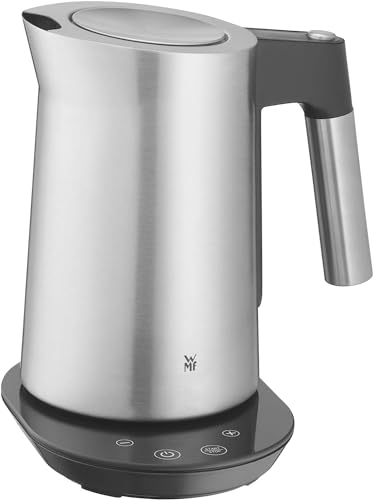 WMF Kineo Wasserkocher mit Temperatureinstellung 1,6l, Kalkfilter, 3 W, Live-Temperaturanzeige, elektrischer Wasserkocher edelstahl matt
