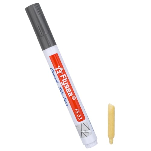 1 pc Fugenmarker Reparieren und Pflegen zu Hause,Fliesenstift Fugenfarbe für Küche und Bad Fugenstift Wasserfest,Grout Pen,Fliesenfugen Stift Zum Auffrischen und Aufhellen von Dreckigen Fugen-Grau