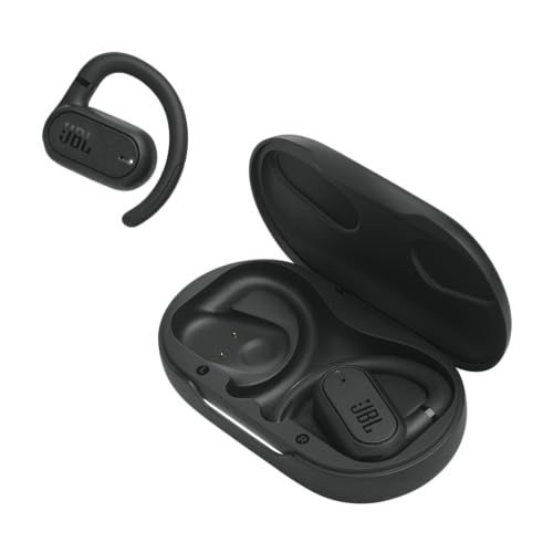 JBL Soundgear Sense – Kabellose Bluetooth-Open-Ear-Kopfhörer – Spritzwassergeschützt und komfortabel – In Schwarz
