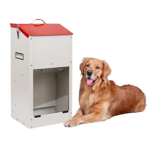Verzinkte Automatische Hundefutterspender für Große Hunde, 11KG Outdoor Haustiere Futterspender Schwerkraft Futterspender