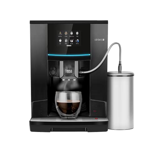 TEESA Kaffeevollautomat AROMA 800 mit Mahlwerk und Milchaufschäumer, 19 BAR, TSA4008, schwarz