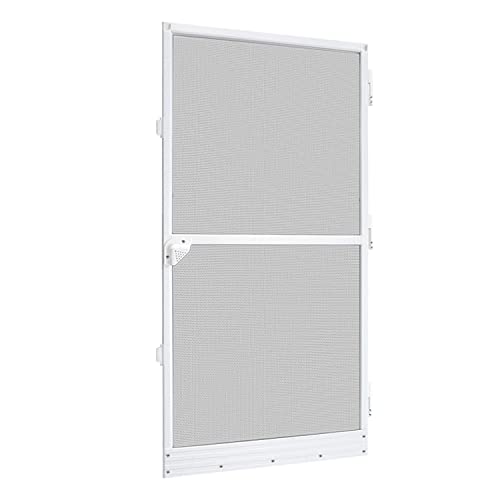 UISEBRT Fliegengitter Insektenschutz Tür mit Aluminium Rahmen Fiberglasgewebe Fliegengittertür Fliegenschutz Mückenschutz 120x240cm Weiß