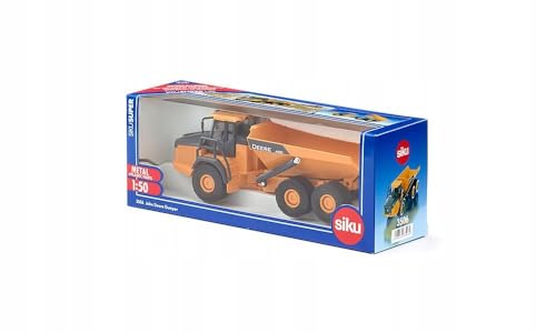 siku 3506, John Deere Dumper, Baustellenfahrzeug, 1:50, Metall/Kunststoff, Orange, Kippbare Mulde