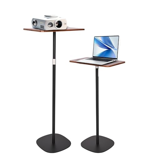 DFENG Stehpult Höhenverstellbar Schreibtisch Mobiler Stehtisch mit 46–120cm Laptop Ständer, Beweglicher Computertisch Mobile Tragbarer Podiumständer für Schule, Büro, Kirche (Schwarz)