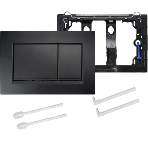 Drückerplatte mit Spülauslöser- Set, Drückerplatte WC mit Der Geberit Sigma 30 Kompatibel, ABS- Kunststoff für Haltbarkeit und Langlebigkeit, Einfache Installation (Schwarz)