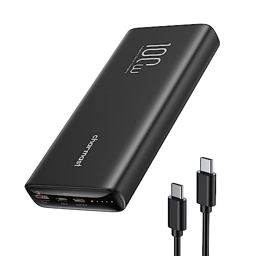 Charmast Powerbank 100W 20000mAh Power Bank USB C Externer Akku PD QC Schnellladung Tragbares Ladegerät kompatibel mit Laptop MacBook Pro,Dell XPS,Lenovo,Surface Go iPad iPhone und mehr