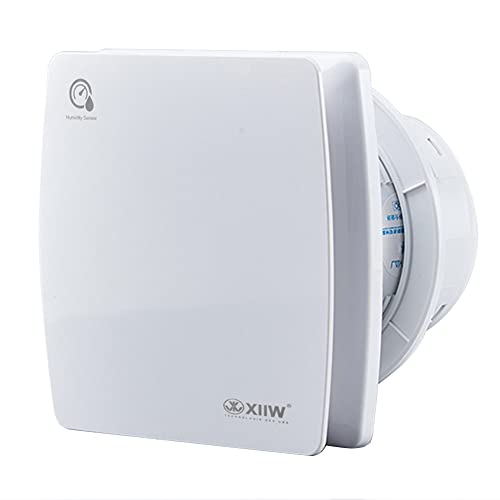 XIIW Badlüfter 100mm mit Feuchtigkeitssensor Abluftventilator einstellbarer Nachlaufzeit, mit Timing Wandventilator Silent, mit Rückstauklappe 95m³/h, 12 Watt / 34dB für Bad, WC, Küche