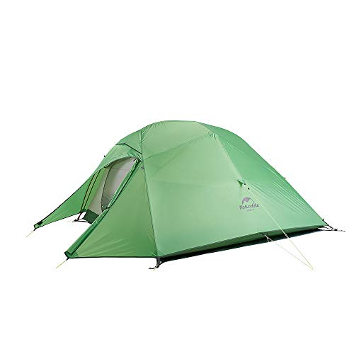 Naturehike Cloud-Up 3 Ultraleichtes Zelt 3-Personen-Rucksackzelt zum Wandern Camping im Freien (210T Grün)