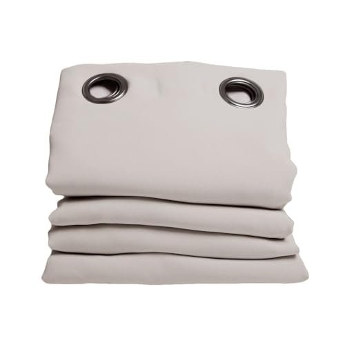 Moondream DecibelControl® Akustikvorhang 3in1 | Lärmschutz | Thermoisolierung Winter+Sommer | 100% Verdunkelung | Patentierte Technologie | EU Herstellung | Ösen | Grau MC17 | 140 x 260 (BxH) cm