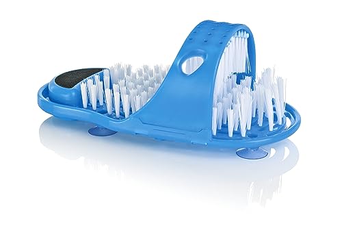 Mühelose Fußwaschbürste - Fußpflege Ohne Bücken - Ideal für Dusche Oder Bad - inklusive Bimsstein zur Hornhautentfernung