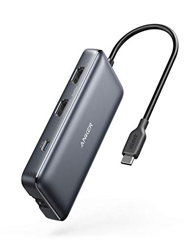 Anker USBC Hub, 8-in-1 USB C Dock, Dual 4K HDMI USB C to USB Adapter, 1 Gbps Ethernet Adapter, 100W Power Delivery, SD&microSD Speicherkartenleser für MacBook Pro, Pixelbook und mehr