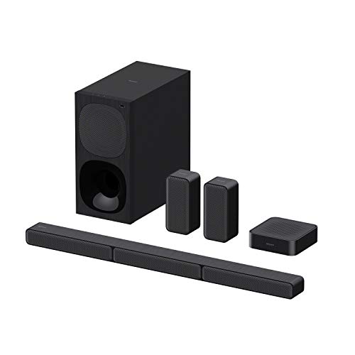 Sony HT-S40R - 5.1.-Kanal-Soundbar (inkl. kabelgebundenem Subwoofer, kabellosen Rear-Lautsprechern, Bluetooth, Surround Sound, Dolby Digital), Schwarz Breit