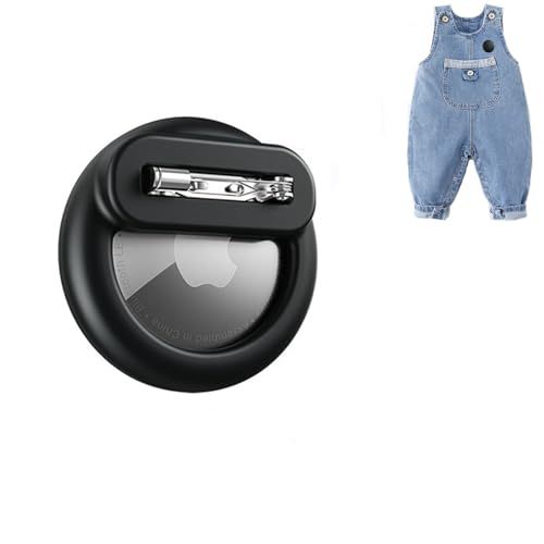 Dingfeiyu Versteckte Airtag Hülle Kinder, GPS-Tracker Case Cover Airtag-Halterung Schutzhülle für Kinder, Senioren, Haustiere, Kleidung, Rucksack, Gepäck (schwarz)