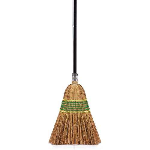 Yocada Robuster Maisbesen, kommerzieller Indoor-Outdoor-Besen, 151,9 cm hoch, perfekt für Innenhof, Garage, Lobby, Einkaufszentrum, Markt, Boden, Zuhause, Büro, Blätter, Steinstaub, Müll