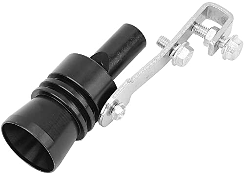 PREMIUM Auspuff Sound Booster Pfeife für Fake V8 Turbolader pfeifen im Auto & Motorrad Endtopf I Universal Turbo whistle Soundgenerator Tuning - Auspuffpfeife für Endrohre (Schwarz, XL)