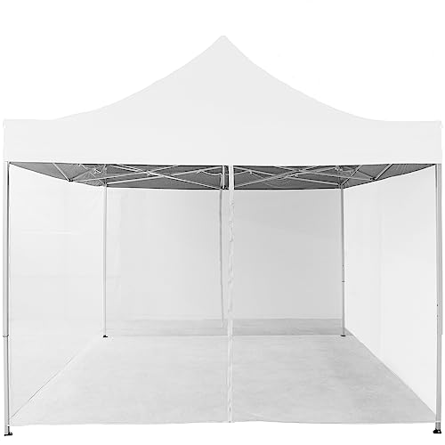 INSTENT® Moskitonetz für 3x3 Pavillon 12 m Farbwahl: schwarz oder weiß, 2X Reißverschluss, mit Klettbändern zur Befestigung, Fliegennetz, Insektenschutz, Fliegengitter Pavillon