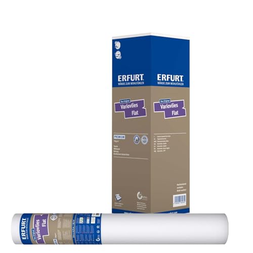 Erfurt Variovlies FLAT Premium 170 g/m2 überstreichbare Tapete Zellulose-Glattvlies 4 Rollen 25 x 0,75m