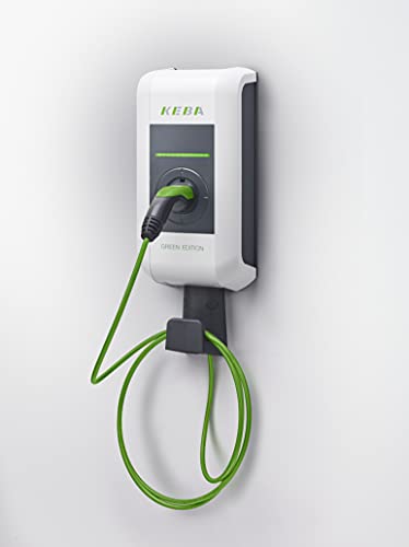 KEBA Wallbox KeContact P30 GREEN EDITION DE440 | Co2-neutrale Ladestation für Elektro-/Hybrid-Auto | 11 kW | Typ 2 | fixes 6 Meter Ladekabel