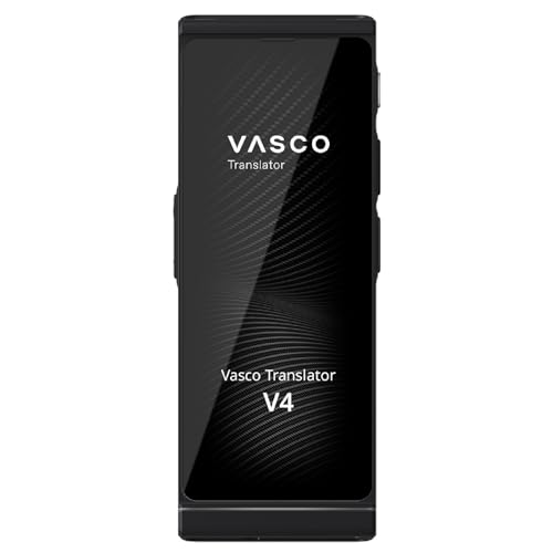 Vasco Translator V4 Sprachübersetzer | Übersetzungsgerät | Übersetzt lebenslang gratis | 108 Sprachen | Spracheingabe und Sprachausgabe | Foto Übersetzer | Farbe: Black Onyx