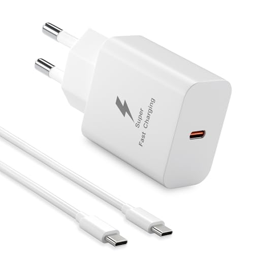 Schnellladegerät für Samsung Galaxy Ladekabel 25W USB C Ladegerät für Samsung Galaxy (Weiß)