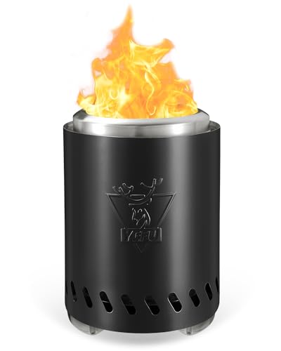 Generic Rauchfreie Feuerstelle,Tischfeuerstelle Feuerstelle Rauchfrei Campingkocher für den Außenbereich die, betrieben mit Pellets oder Holz, mit Reisetasche & 2 Mini-Sticks & feuerfester Matte