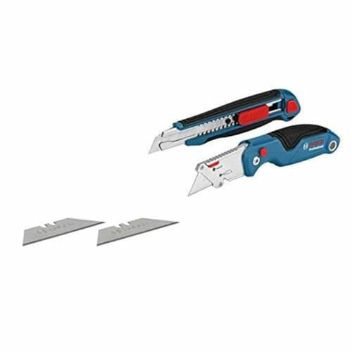 Bosch Professional 2 tlg. Messer Set (mit Universal Klappmesser und Profi Cuttermesser, inkl. Ersatzklingen, Blister)