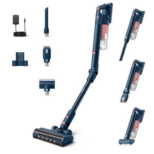 Philips Kabelloser Staubsauger 5000 Series Flex, Starke Saugkraft, 60 Min. Laufzeit, Düse mit LED-Beleuchtung, Tierhaar-Düse, Fugendüse und Kombi-Zubehör, Display, Austauschbarer Akku (XC5243/10)