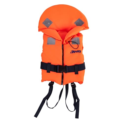 awn Rettungsweste BRAVISSIMO 50–70 kg, Schwimmweste für Kinder, Jugendliche & Erwachsene, mit Kragen, Signalpfeife und Reflektoren