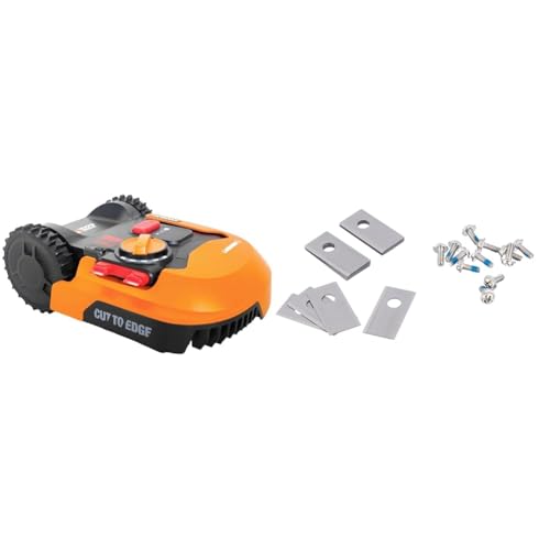 WORX Landroid Plus WR165E Mähroboter für kleine Gärten bis 500 qm mit WLAN, Bluetooth und schwimmendem Mähdeck +WA0190 Landroid Ersatzmesser