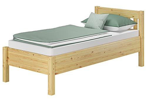 Erst-Holz Hohes Holzbett 90x200 Kiefer Natur Seniorenbett Einzelbett Zubehör wählbar V-60.55-09, Ausstattung:ohne Zubehör