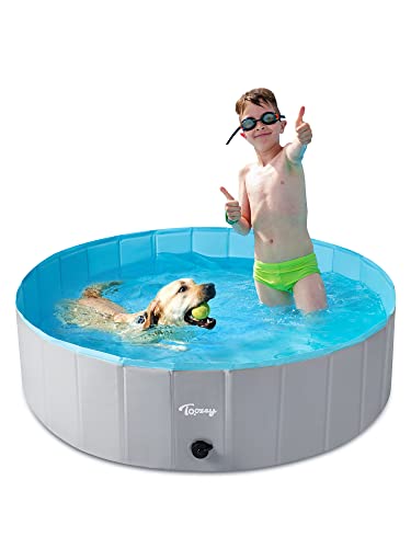 Toozey Hundepool für Große & Kleine Hunde, 80cm / 120cm / 160cm Faltbare Hunde Pools, Planschbecken für Kinder und Hunde, Hundebadewanne, 100% Sicher & Umweltfreundlich