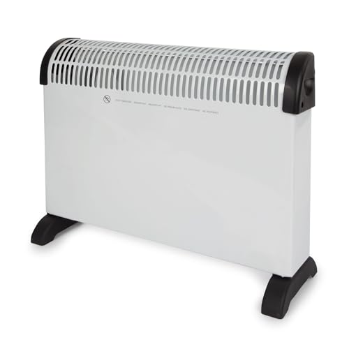 Perel Konvektor mit Turbogebläse, Konvektor Heizung, Elektroheizung, elektrischer Konvektor, Heizgerät mit 3 Heizstufen für Räume bis 60 m³, für innen, Raumthermostat, 2000 W