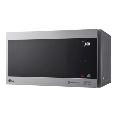 LG MS2595CIS Mikrowelle mit Smart Inverter Technologie, 25 Liter Kapazität, 1000 W, Automatikprogramme, einstellbare Leistungsstufen und EasyClean-Funktion, Silber