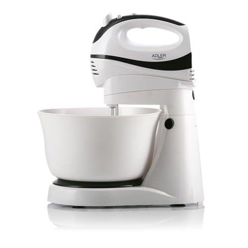 Adler AD4206 300W 5 Stufen Rührgerät mit Schüssel 3 L Handmixer Handrührgerät Knetmaschine