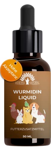 ADEMA NATURAL® WURMIDIN Liquid - Wurmmittel - Wurmkur Tropfen/Flüssig für Tiere - Hunde, Katzen, Kaninchen, Schafe, Geflügel & Vögel - Wurmkur Alternative bei Wurmbefall - 50 ml