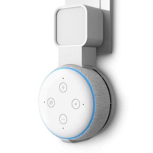 P5+ Halterung Wandhalterung Ständer für Dot (3. Gen.), Eine Platzsparende Lösung für Smart Home Lautsprecher, Platzsparend, Keine Unordentlichen Drähte, Verstecktes Kabel(Weiß)