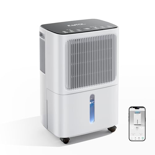 Luftentfeuchter 16L/24H, Raumentfeuchter Leise mit Touchscreen und App-fähig, für ca.50m², Timing-Funktion, Trocknen, Schlafmodus, Wasser voll-Erinnerung, Luftreinigung, Ablaufschlauch