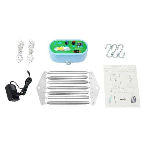 Elektrische Wiege-Steuerung,Baby-Schaukel-Controller mit 10-Stufen-Geschwindigkeit & Musik,Tragfähigkeit 20kg,Für Babys 0-12 Monate (Silber/Grün, EU-Stecker)
