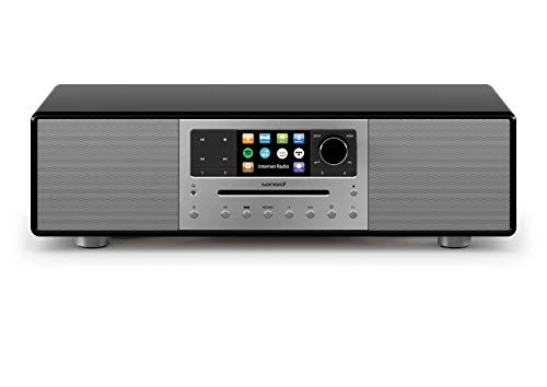sonoro MEISTERSTÜCK Kompaktanlage mit CD Player, Bluetooth & Internetradio (Stereoanlage, UKW, WLAN, DAB Plus, Spotify, Amazon, Tidal, Deezer) Schwarz