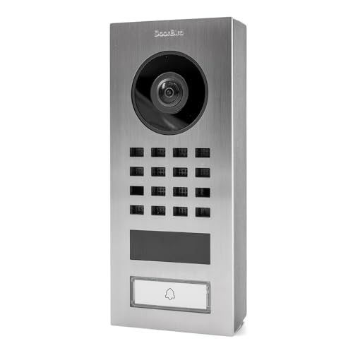 DoorBird D1101V Aufputz IP Video Türstation | Video-Türsprechanlage mit 1 Ruftaste, WLAN, Bluetooth, HD-Video, Bewegungssensor, in Edelstahl V2A