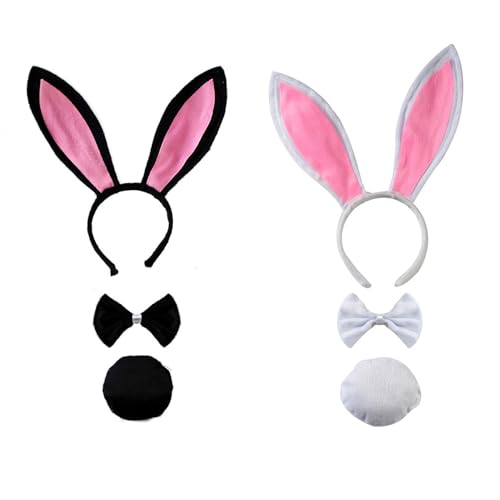 CXNXFD 2 Stück Hasenohren-Stirnbänder, Osterhasen-Kostüm, Osterhasen-Kostüm,Bunny Ohren Haarreif Kostüm Zubehör für Erwachsene, Kinder, Erwachsene, Karneval, Cosplay, Kostümparty