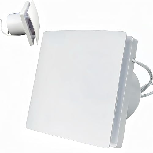 Ayolofei Badlüfter Fan 150mm, ≤34db Bathroom Extractor Fan, Badlüfter mit Feuchtigkeitssensor & Nachlauf, Wandventilator Silent für Bad, WC, Küche, weiß