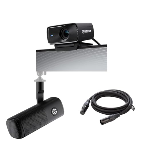 Elgato Facecam MK.2 Wave DX mit XLR-Kabel – Erstklassige Full-HD-Webcam für Streaming, Gaming, Dynamisches XLR-Mikro für Podcasting, Streaming, Mac, PC, Geschirmtes Mikrofonkabel, 3 m