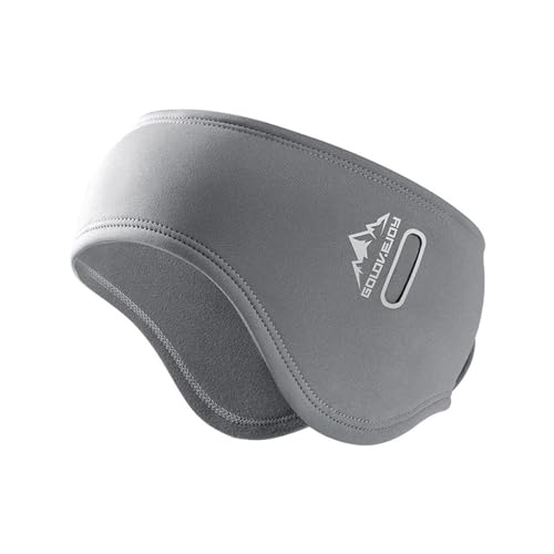 Wnddle Sport Stirnband Ohrenwärmer, Fleece Ohrenwärmer Stirnband, Winter Stirnband Sport für Damen Herren, Ohrenwärmer Stirnbänder Perfekt für Laufen, Wandern, Fahrrad und Motorrad Fahren (Grau)