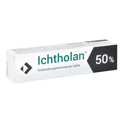 Ichtholan® 50% - entzündungshemmende, antibakterielle, Zugsalbe,Zur Anwendung auf der Haut, bei eitrigen Hautentzündungen wie Abszessen und Furunkeln,Gele, Balsam, 25 g