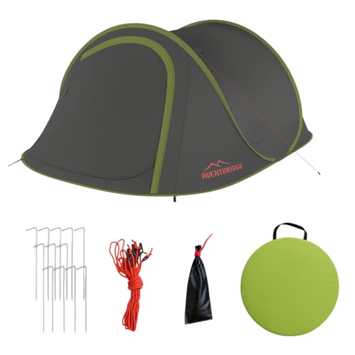 Pop Up Zelt 2 Personen Festivalzelt Leichtes Wurfzelt Kuppelzelt Trekking Camping Strandzelt Angelzelt Strandmuschel Wasserabweisend 2-lagig (Grün)